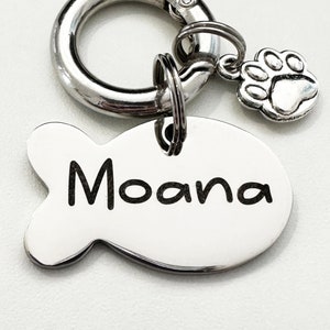 Cute Cat Tag Engraved Australia\Personalised Cat Name Tag Engraved Stainless Steel\Fish Shaped ID Name Pet Tags Non Fade for Cats
