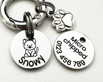 Engraved Tiny Cat Tag 15mm Stainless Steel, Personalized Kitten Tag, Small Cat ID Tag, Pet Name Tag Australia, Collar Cat ID Tag, Cat Gift