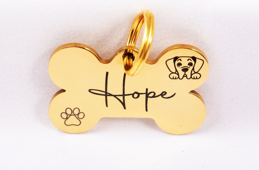 Personalised Dog Tag Engraved Bone Shape Dog Tag Dog Tag Etsy