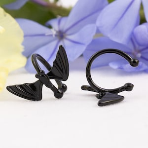 Fledermaus-Ohr-Manschette Sterling Silber/Fledermaus-Ohrringe zum Anklipsen/Fledermaus-Ohr-Manschette/nicht durchbohrte Ohrringe/kein Piercing-Ohr-Manschette/Fledermaus-Ohrringe Silber/Fledermaus-Ohrringe