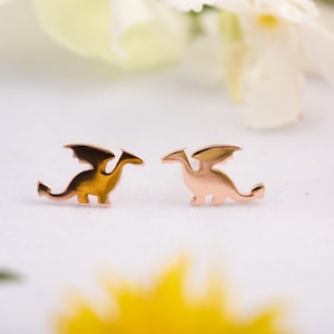 Tiny Dragon Earrings Silver/Small Dragon Stud Earrings/Silver Dragon Earrings/Hypoallergenic Earring/Dragon Earrings/Cute Cragon Earrings