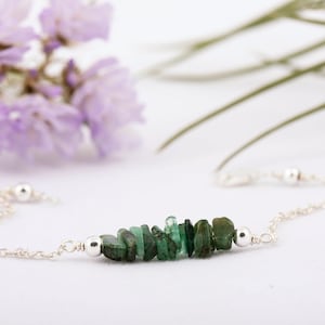 Smaragd Armband/Edelstein Armband Sterling Silber/Smaragd Armband/Mai Birthstone Armband/Armband für jeden Tag/Natürliche Smaragd Armband