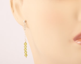 Peridot Earrings Sterling Silver for Women August Birthstone Earrings Gift for Her Peridot Crystal Earrings Peridot Drop Earrings Gift