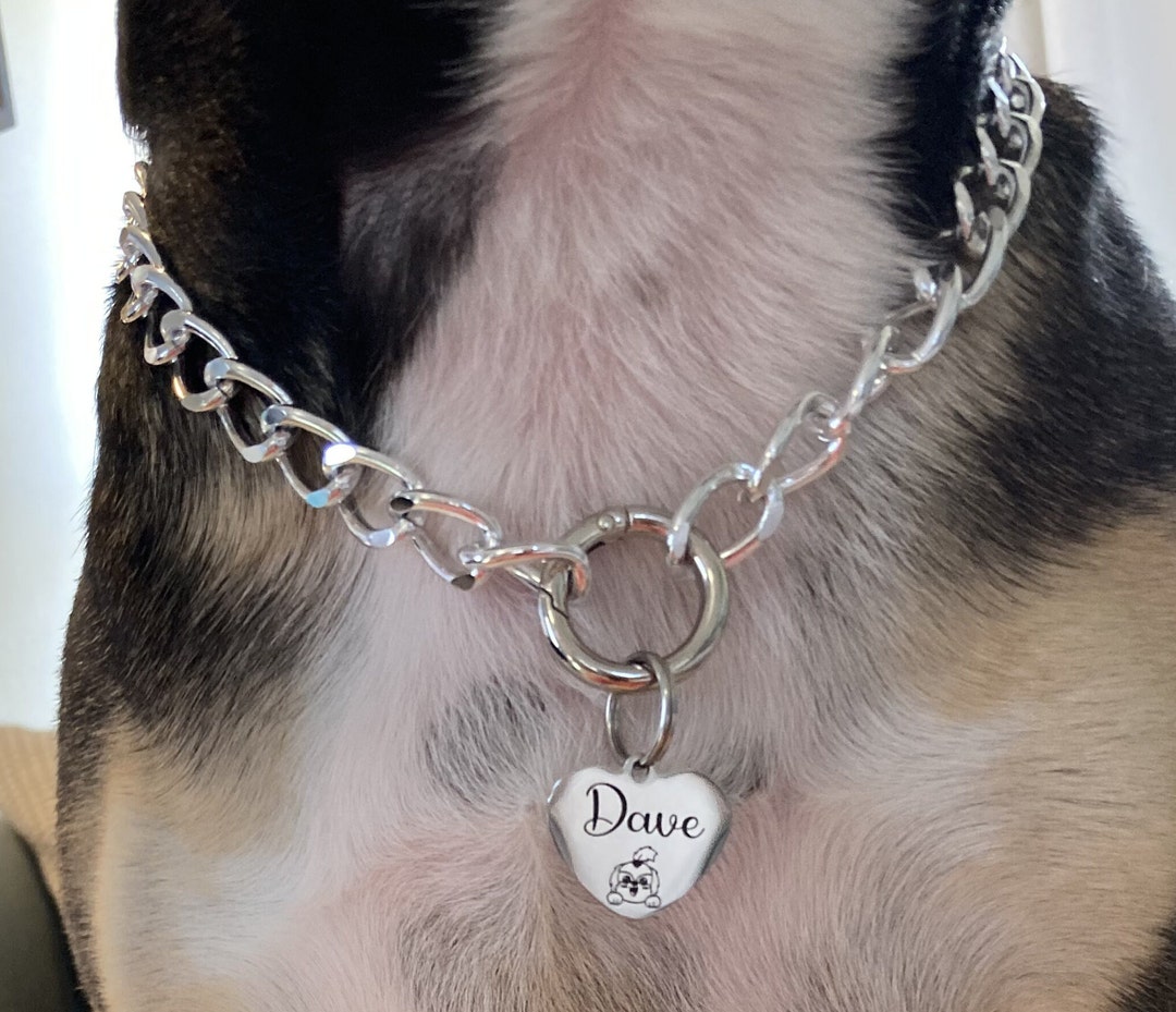 Custom Lightweight Chain Link Dog Collar Necklace Dog Etsy