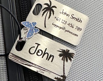 Personalized Engraved Stainless Steel Luggage Tag: Bridesmaid Groomsmen Gift