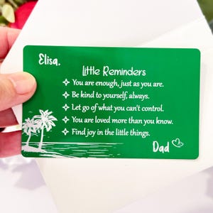 Personalized Metal Wallet Card Engraved, Little Reminders Insert Card for Wallet, Personalised Inspirational Message Gift For Daughter Son