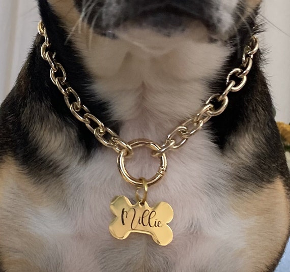 Gold Plated 15mm Cuban Link Choke Chain For Dogs 316L Stainless Steel Puppy  Necklace And Pet Accessory From Debf, $15.63 | DHgate.Com