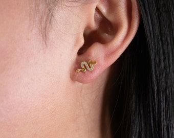 Tiny Snake Earrings Sterling Silver 18k Gold Fill /Snake Stud Earrings/Snake Earrings/Animal Earrings Gold/Serpent Earrings/Reptile Earrings