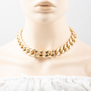 Thick Chain Link Choker, Gold Choker Necklace for Women, Gold