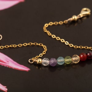 Pulsera de los Siete Chakras, Pulsera de Cristal de los Siete Chakras, Pulsera de los Siete Chakras para la Sanación, Pulsera de los Siete Chakras en Plata de Ley, Pulsera de Cristal Curativo