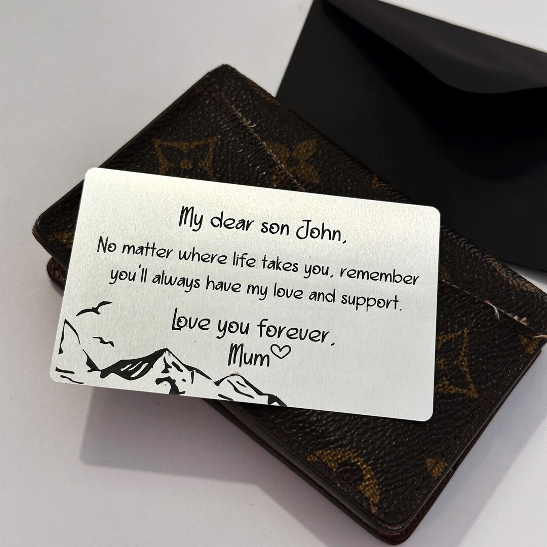 Personalized Engraved Metal Wallet Card: Custom Silver Keepsake Gift - Etsy