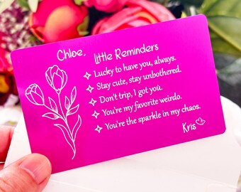 Wallet Insert Card For Sister - Stainless Steel "You Are My Bonus Sister" Reminder Card, Credit Card Size Gift - View #7