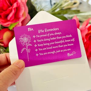 Little Reminders Metal Wallet Card Engraved, Custom Insert Card, Inspirational Metal Card Lightweight, Gift for Bestfriend Daughter Son