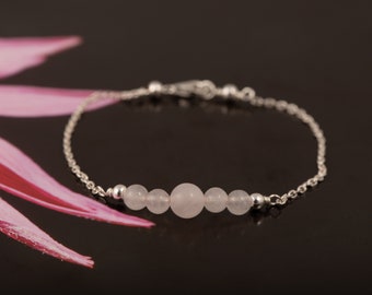 Sterling Silver Rose Quartz Bracelet 