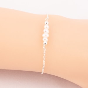Fresh Water Pearl Bracelet, Pearl Bracelet Sterling Silver, Pearl Bracelet, June Birthstone Bracelet, Dainty Pearl Bracelet, Gift for Her
