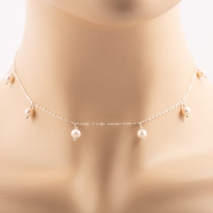 Fresh Water Pearl Necklace Sterling Silver, June Birthstone Necklace, Pearl Necklace, Choker Pearl Necklace, Fresh Water Pearl Necklace