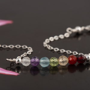 7 Chakra Bracelet, 7 Chakra Crystal Bracelet, 7 Chakra Healing Bracelet, 7 Chakras Bracelet Sterling Silver, Healing Crystal Bracelet