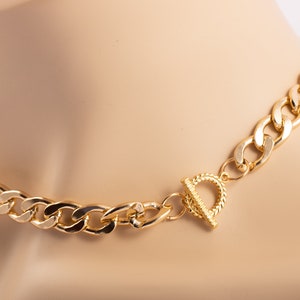 Lichtgewicht gouden dikke ketting/lichtgewicht Toggle gesp ketting/gouden ketting ketting/gouden verklaring ketting/dikke ketting link ketting