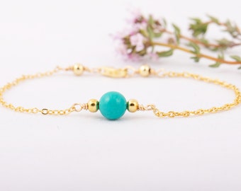 Turquoise Bracelet Sterling Silver, Turquoise Bracelet, December Birthstone Bracelet, Turquoise Birthstone Bracelet, Everyday Bracelet