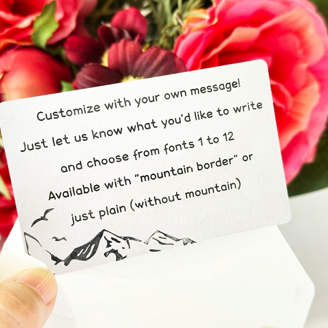 Wallet Card Message Wallet Card Engraved Personalised, Custom Your Own Message Metal Wallet ...