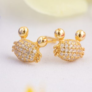 Dainty Stud Earrings Sterling Silver Crab Earrings Gold for WomenOcean Crab Earrings Gift for Kids Sea Animal Earrings Hypoallergenic