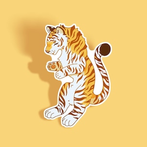 Tiger Aufkleber | 3 "wasserfester, kratzfester, UV-beständiger Vinylaufkleber