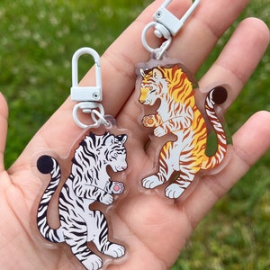 Tiger Keychain Acrylic Charm 2.5" Double-Sided