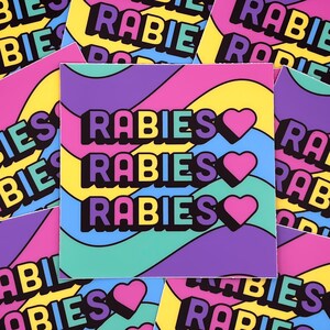 Hondsdolheidsticker | 3" waterdichte, krasbestendige, UV-bestendige vinylsticker