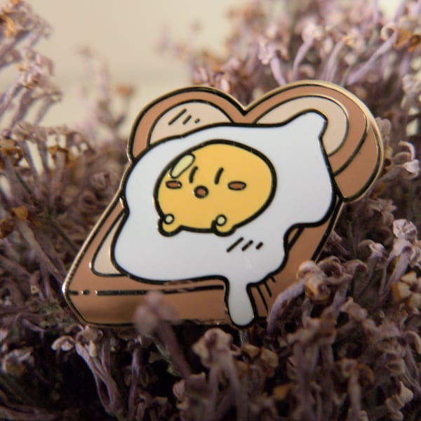 kirby on toast enamel pin