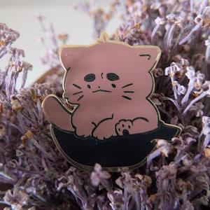 Cat in a Pan Enamel Pin