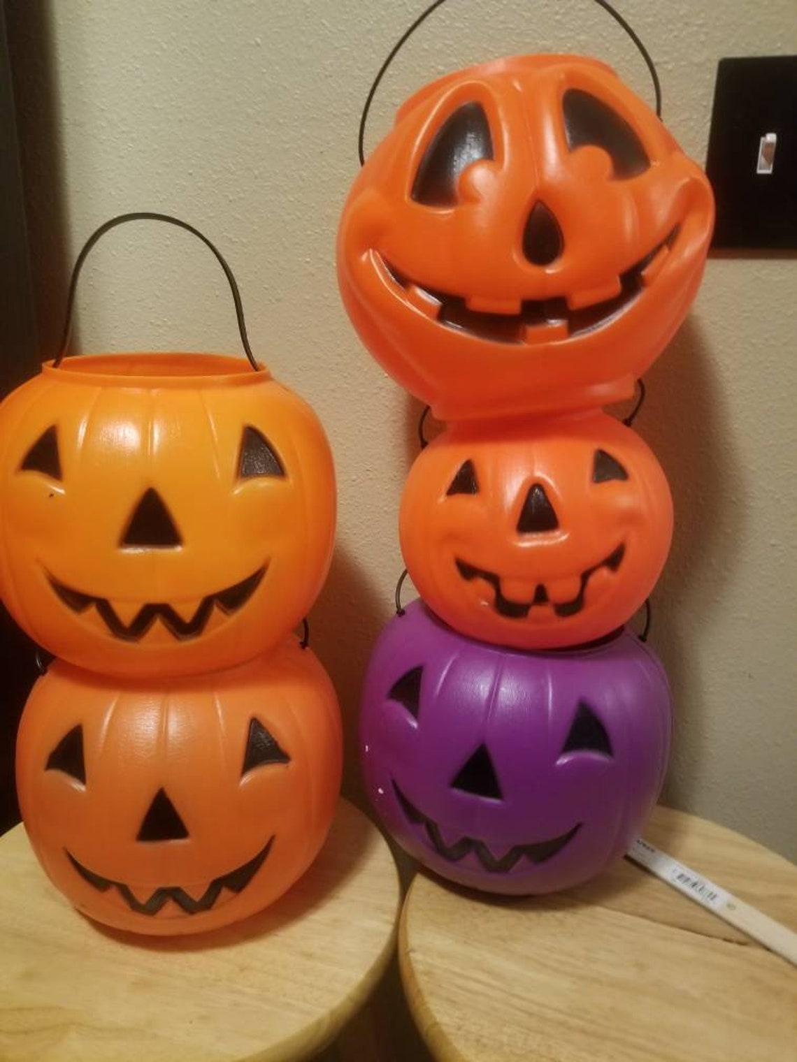 Set of 5 Vintage Halloween blow mold candy buckets | Etsy