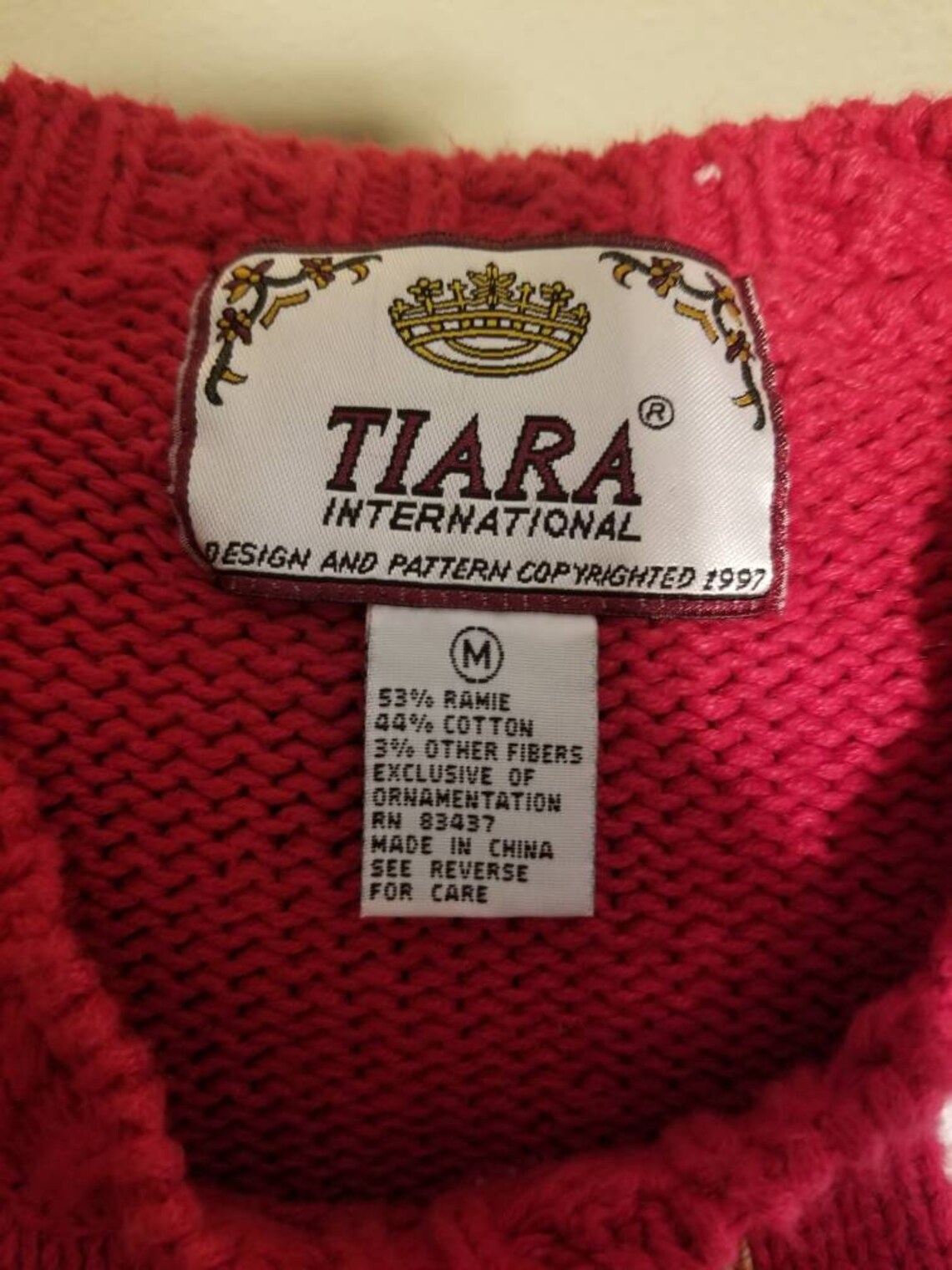 Tiara International Vintage Christmas sweater Etsy
