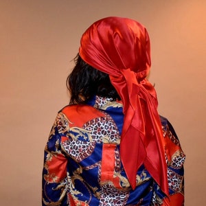 Ruby Silk Sleep Scarf, Mulberry Scarf,Bandana Scarf, Head Wraps, Head Cover,Silk Sleep Scarf, Charmeuse Silk Scarf, Head,  Scarf for women