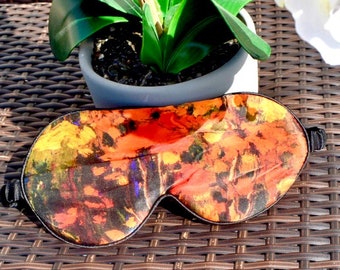Nalani, 100% Mulberry Silk Sleep Mask, Abstract Print, Hypoallergenic