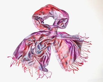 Nour Silk Scarf, Mulberry Silk Scarf, Pashima Silk Scarf, Head Wraps,Oversized Silk Shawl, Scarf For Women, Paisley Silk Scarf