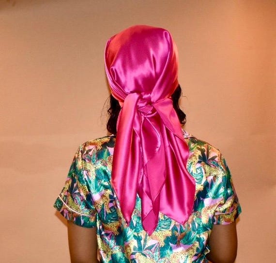 Cerise Silk Sleep Scarf, Mulberry Scarf,bandana Silk Scarf 