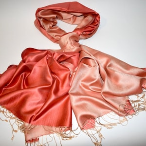 Nina Silk Scarf, Mulberry Pashima Scarves,Oversized Silk Shawl Scarf,Head Wraps, Gray Silk Scarves, Scarves for Women,Two-Tone Scarf
