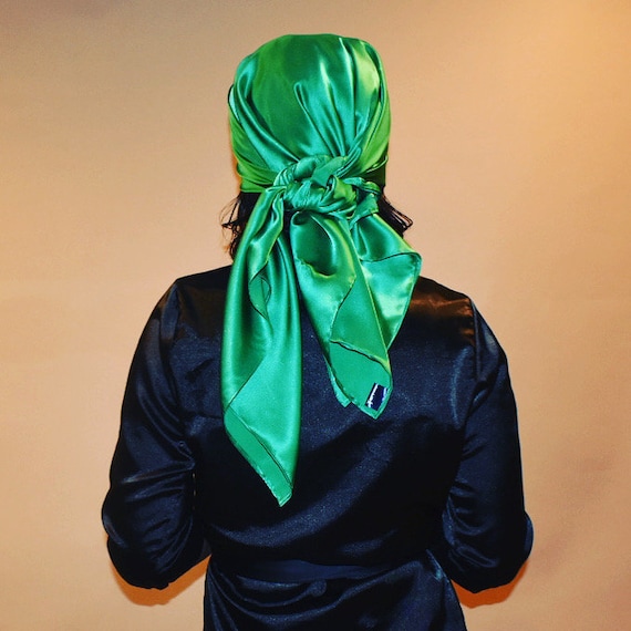 Emerald Silk Sleep Scarf, Mulberry Scarf,bandana Silk Scarf,head