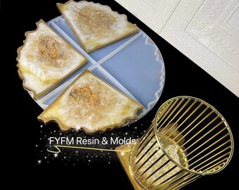 Agate Geode Coaster Silicone Mold: 4-in-1 Resin Crafts Set，US Stock