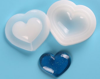 2 Pcs Heart Silicone Shaker Mold: DIY Keychain Resin Supplies,US Stock