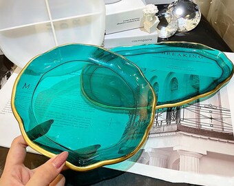 US Stock!Large Resin Dish Plate Mold, Tray Silicone Mold, Jewelry Dish Resin Mold, Oval Round Dish Mold ,DIY Resin Home Decoration Resin Art