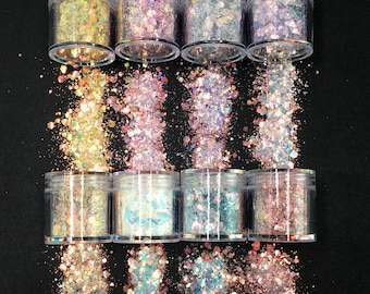 Holographic Mixed Glitter: Resin, Nail, Body, Hair (10ml),US Stock