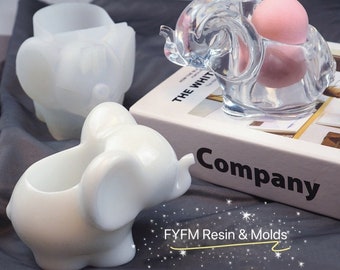 Elephant Makeup Sponge Holder Mold: 3D Silicone Resin Craft