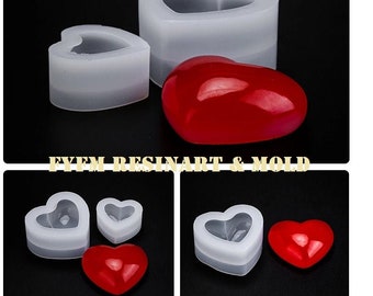 3D Heart Silicone Mold: Resin, Candle, Soap DIY Craft