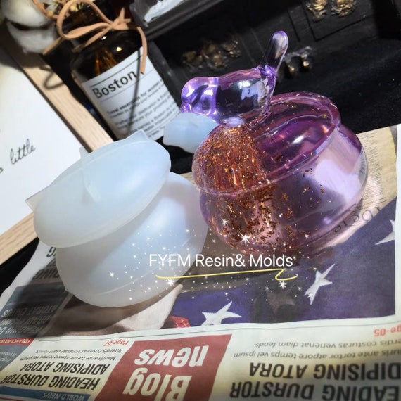 Small Jar Silicone Mold: DIY Resin Box with Lid (2pcs),US Stock