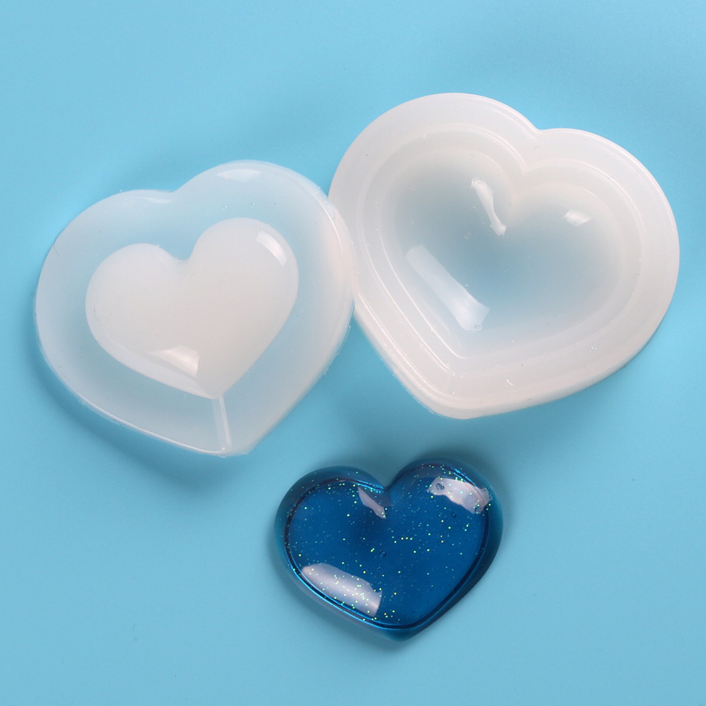 Capsule Heart Silicone Mold Hollow Epoxy Shaker Fillings Silicone Molds  Epoxy Re
