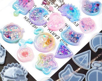 Heart Shaker Silicone Mold: Star, Ice Cream, Keychain Resin Epoxy,US Stock