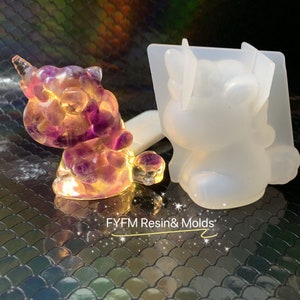 Molde de silicona de unicornio 3D: llavero de resina DIY