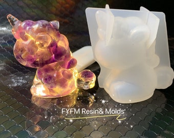 3D Unicorn Silicone Mold: DIY Resin Keychain Charm