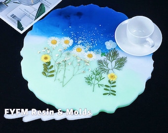 Large Resin Tray Mold Set, Flower Coaster, Jar, DIY Epoxy